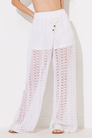 White Crochet Pants