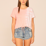 Coral Split Tie Dye Tie Bottom Tee
