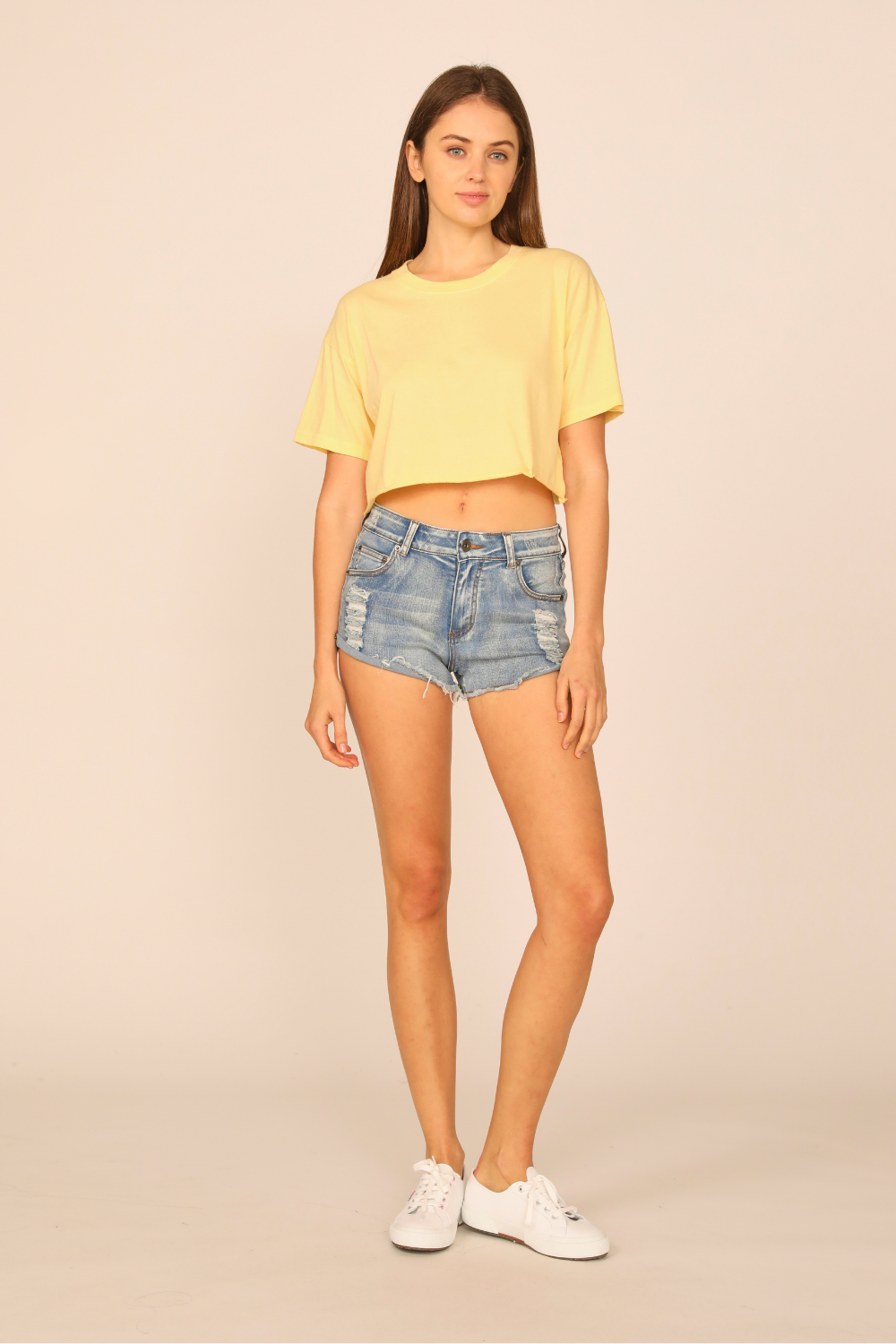 Yellow Haze Garment Dye Boxy Crop Tee