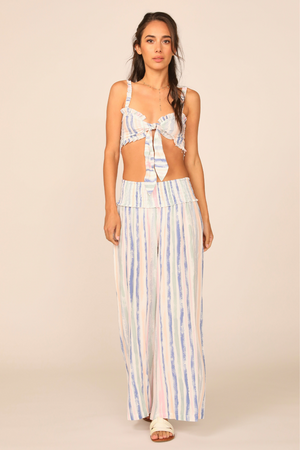 Quiet Harbor Stripe Tie Front Tank