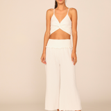 Coconut Milk Rib Knit Twist Front Tank