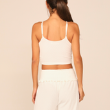 Coconut Milk Rib Knit Twist Front Tank