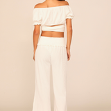 Coconut Milk Rib Knit Wrap Crop Top